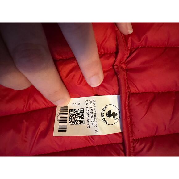 Womens Save The Duck Daisy Puffer coat NWT red full zip - Picture 5 of 7